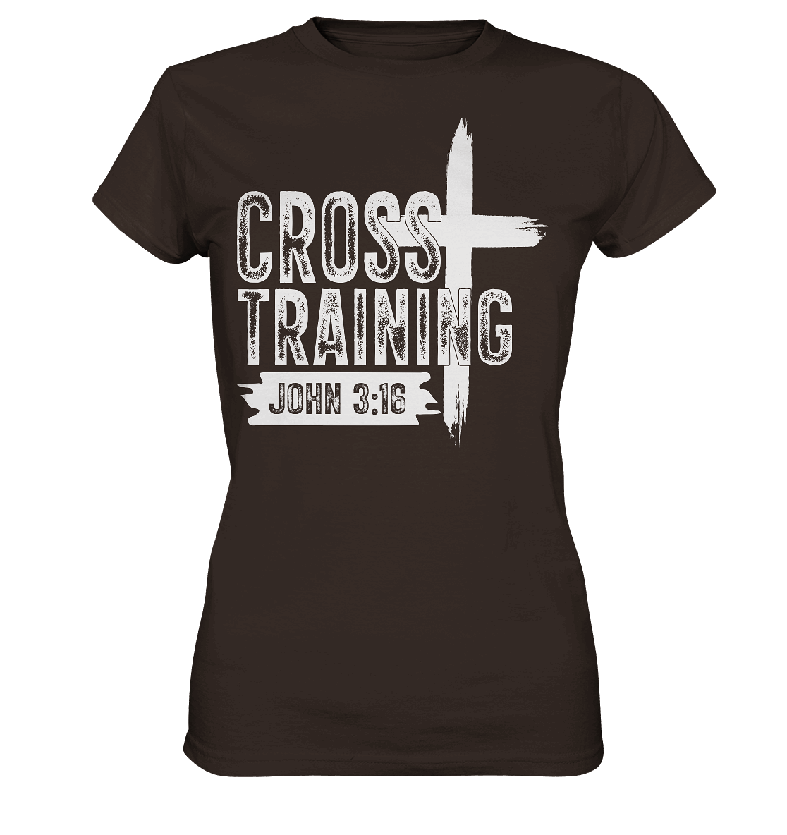 Cross Training - John 3:16 - Ladies Premium Shirt - GfoitMa - Brown / XS