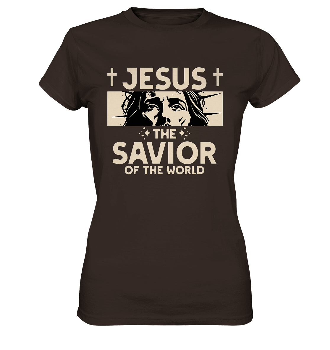 Jesus – The Savior of the World - Ladies Premium Shirt - GfoitMa - Brown / XS
