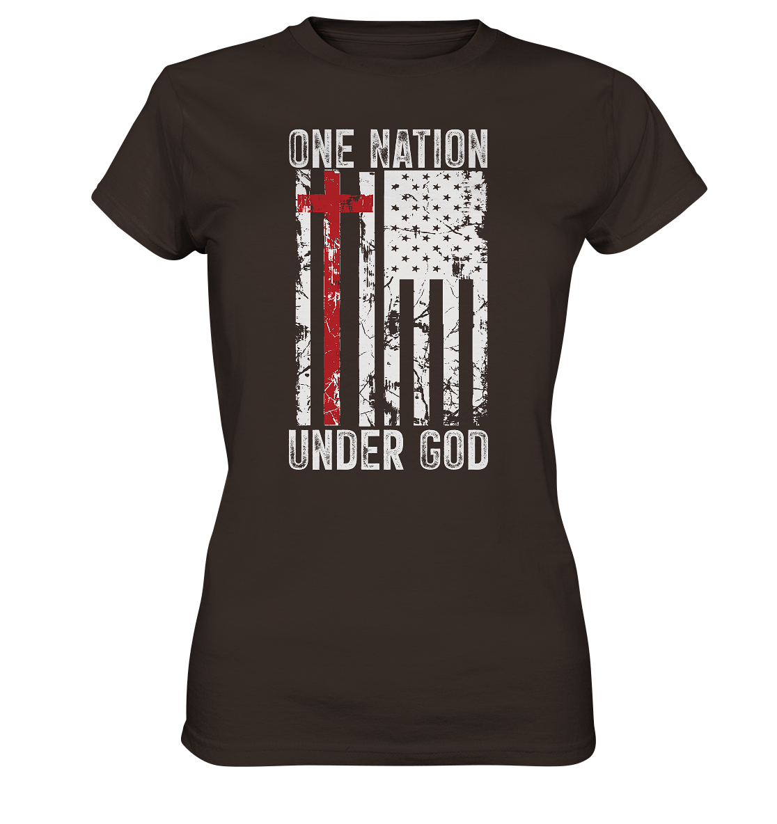One Nation Under God - Ladies Premium Shirt - GfoitMa - Brown / XS