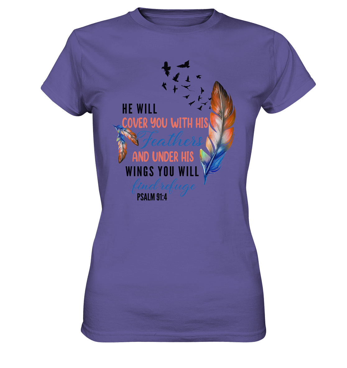 Psalm 91:4 - He will cover you with his Feathers - Ladies Premium Shirt - GfoitMa - Millenial Lilac / XS
