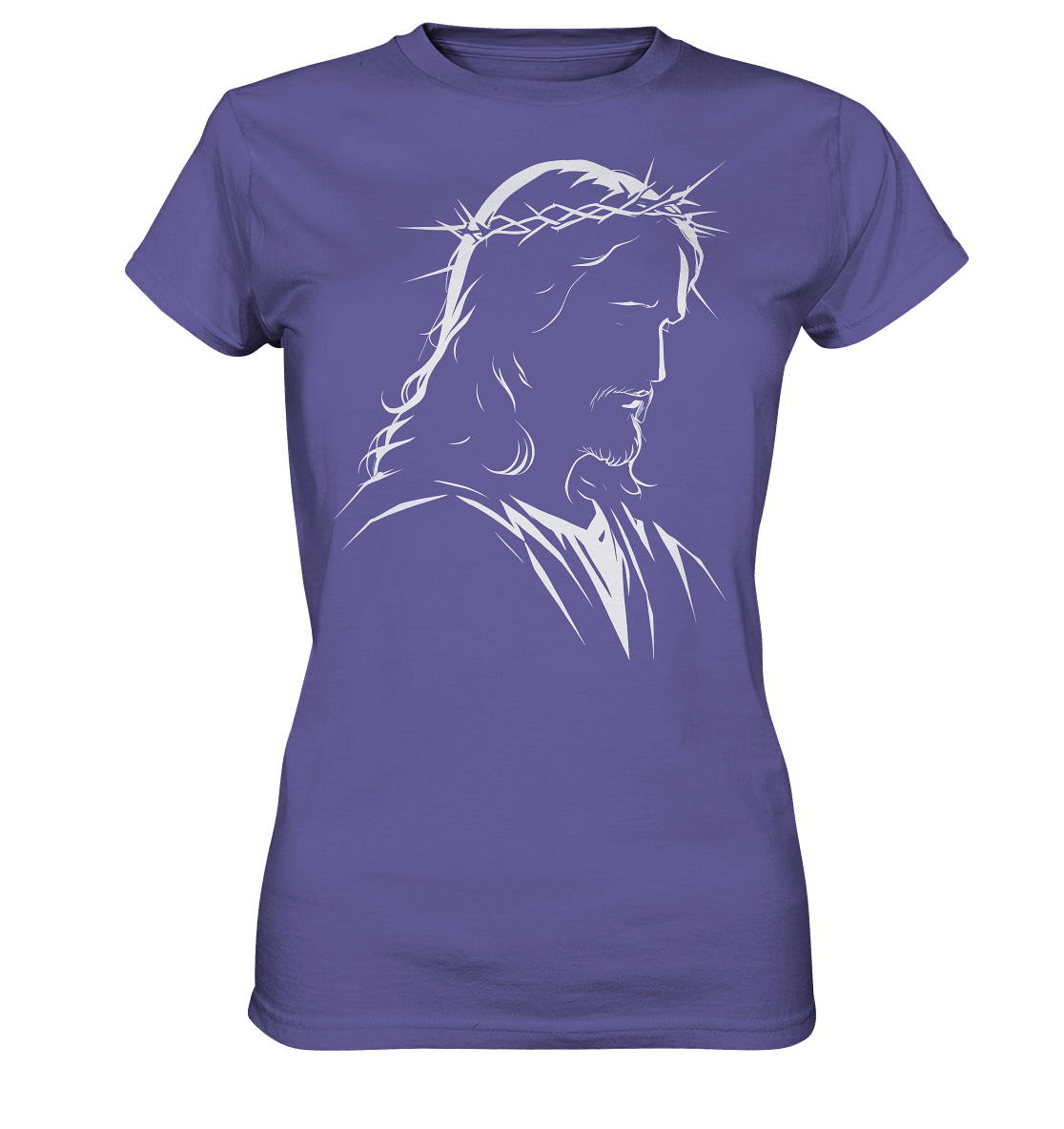 Der Blick des Erlösers – Jesus-Silhouette im Konturdesign | Christliche Kleidung - Ladies Premium Shirt