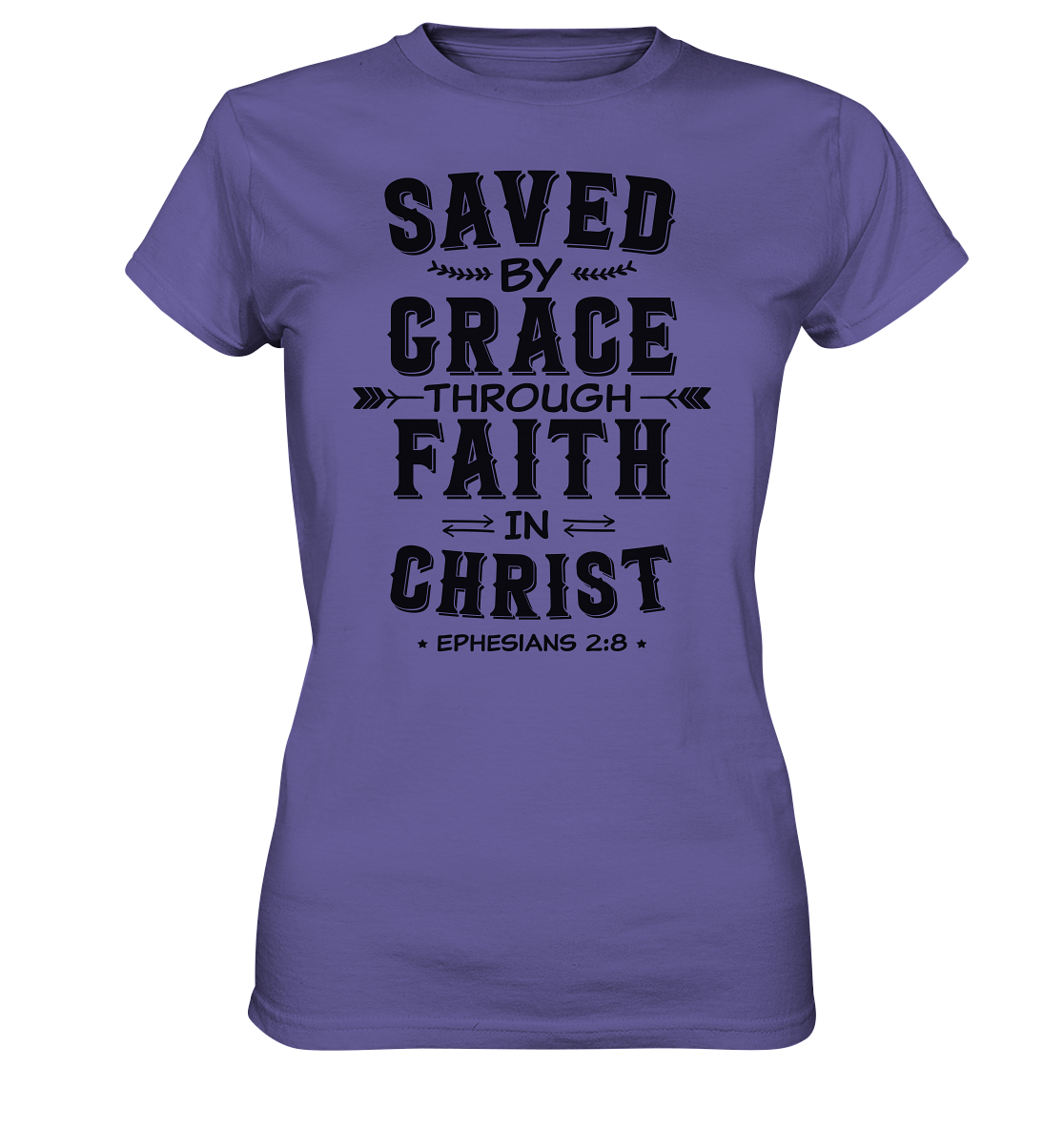 Saved by Grace through Faith in Christ - Ladies Premium Shirt - GfoitMa - Millenial Lilac / XS