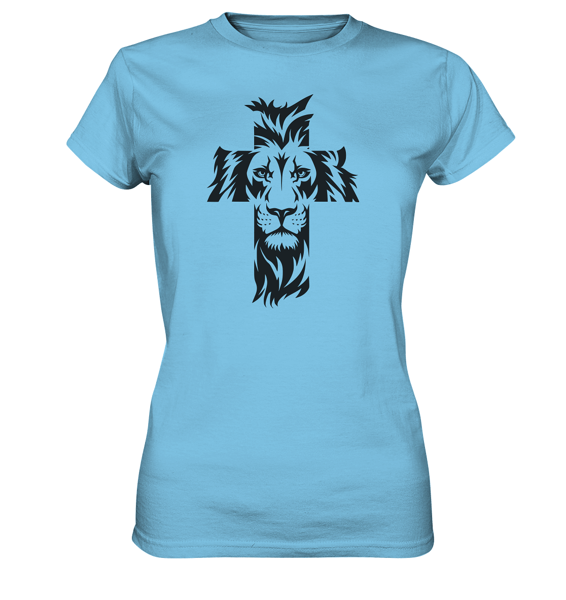 Der Löwe im Kreuz – Mut und Gnade vereint | Christliche Kleidung - Ladies Premium Shirt