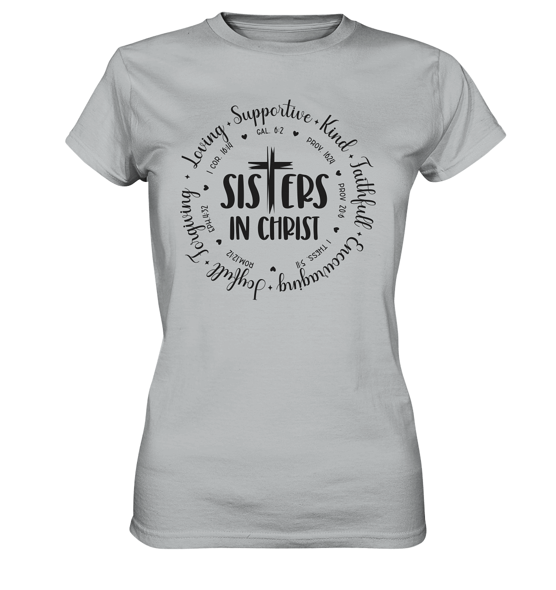 Sisters in Christ - Ladies Premium Shirt - GfoitMa - Pacific Grey / XS