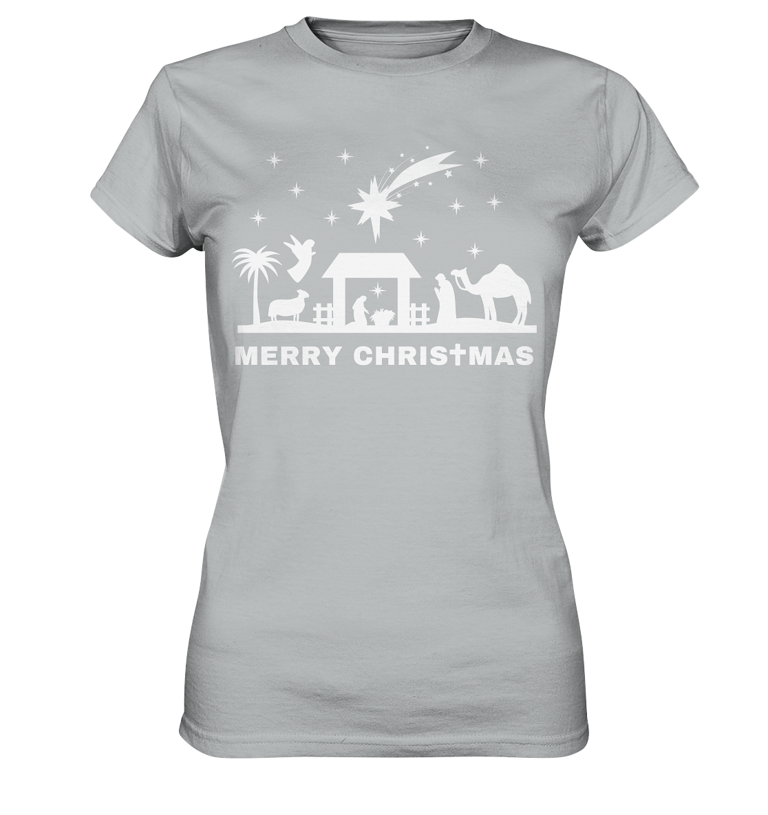 Merry Christmas - Frohe Weihnachten (Nativity Edition) - Ladies Premium Shirt