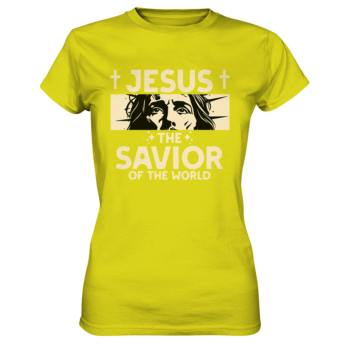 Jesus – The Savior of the World - Ladies Premium Shirt - GfoitMa - Pixel Lime / XS