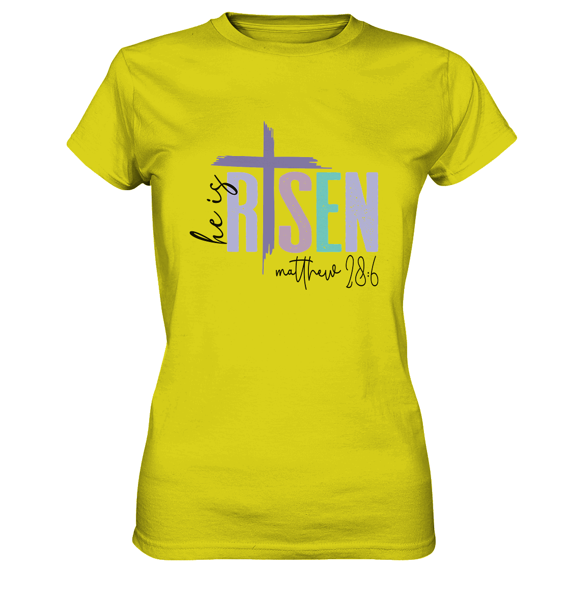 He Is Risen – Die Hoffnung lebt! - Ladies Premium Shirt - GfoitMa - Pixel Lime / XS