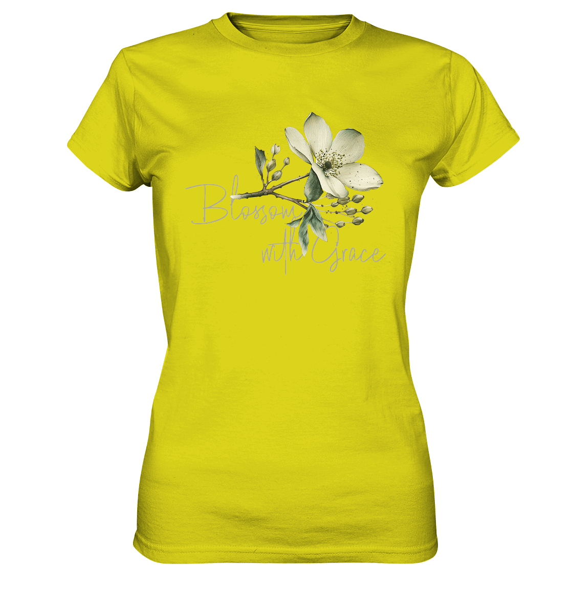 Blossom with Grace - Ladies Premium Shirt - GfoitMa - Pixel Lime / XS