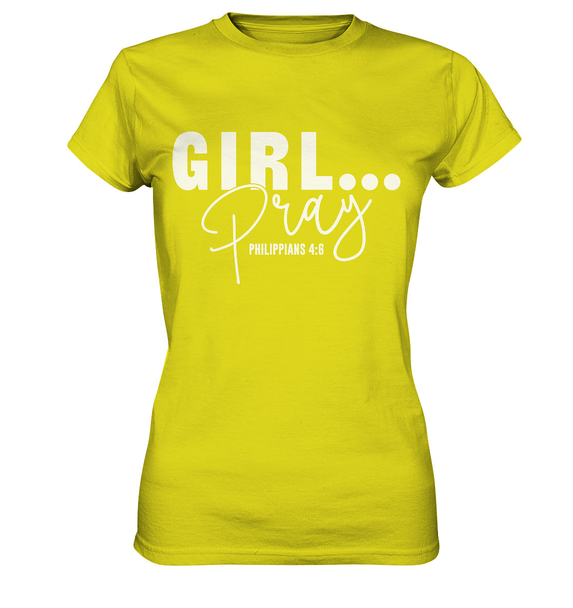 Girl. Pray. - Ladies Premium Shirt - GfoitMa - Pixel Lime / XS