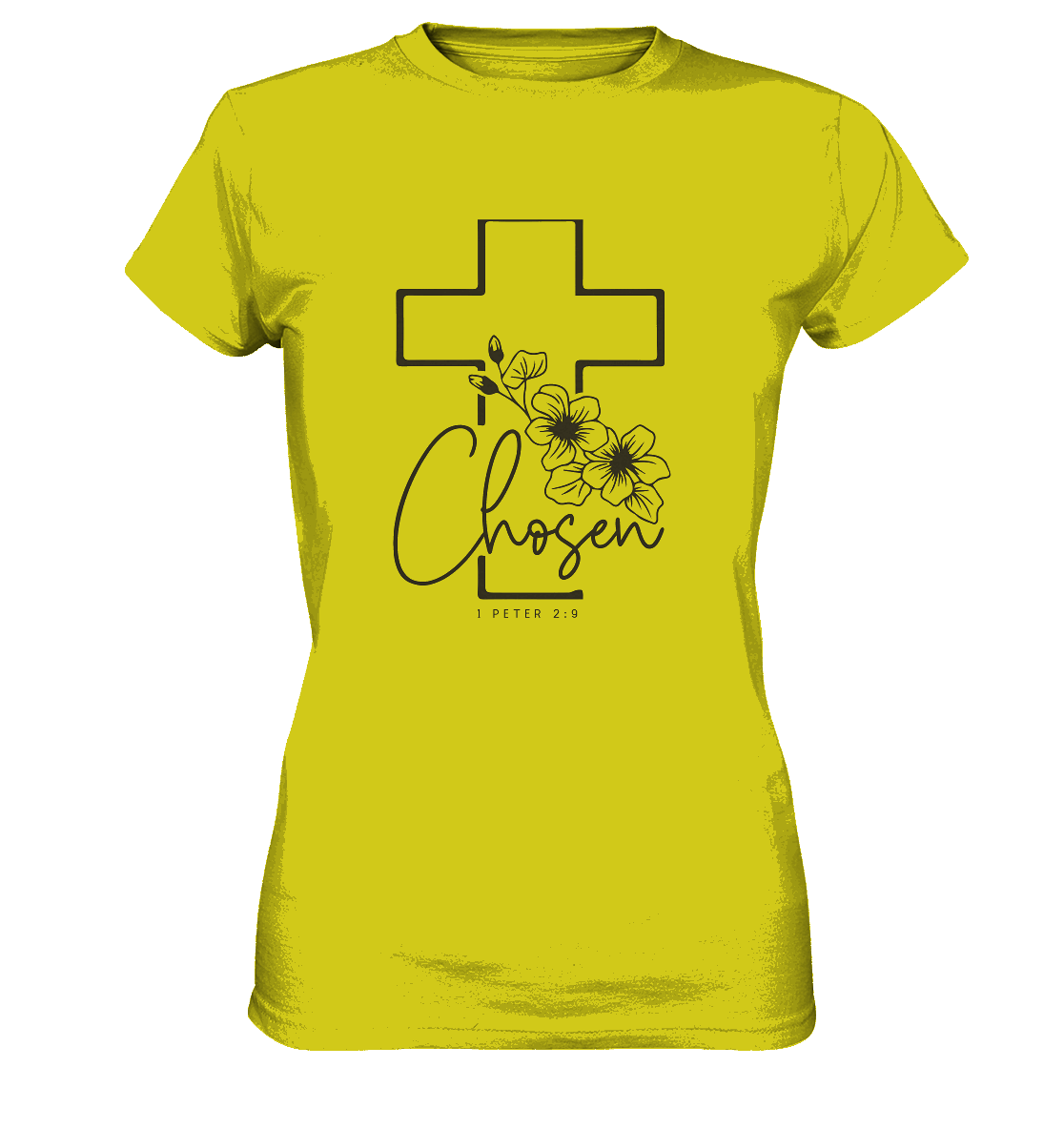 Chosen - 1. Petrus 2:9 - Ladies Premium Shirt - GfoitMa - Pixel Lime / XS