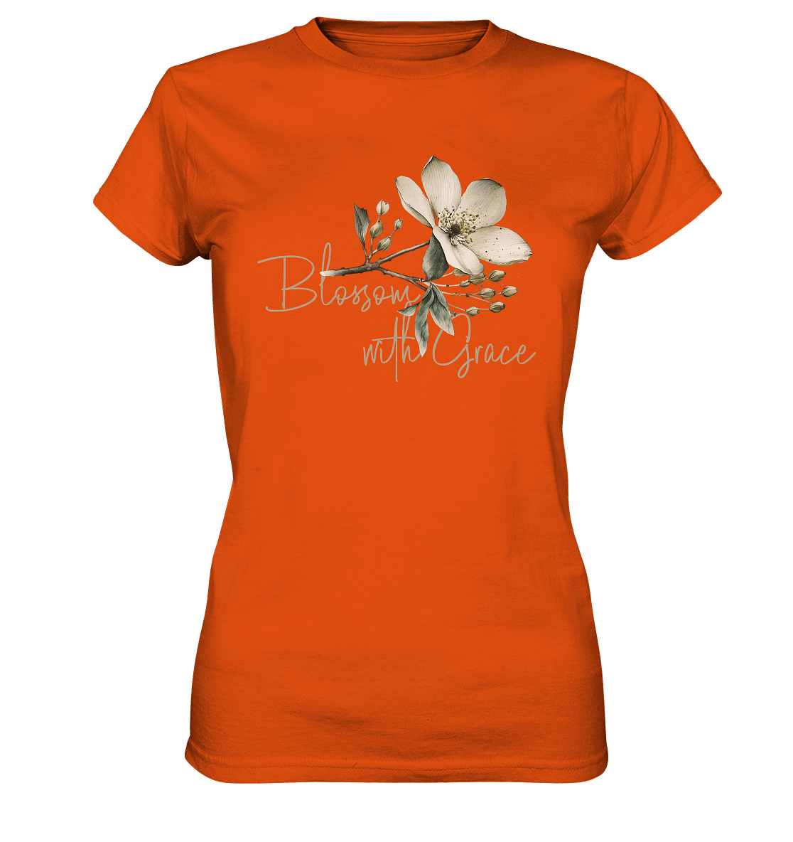 Blossom with Grace - Ladies Premium Shirt - GfoitMa - Orange / XS