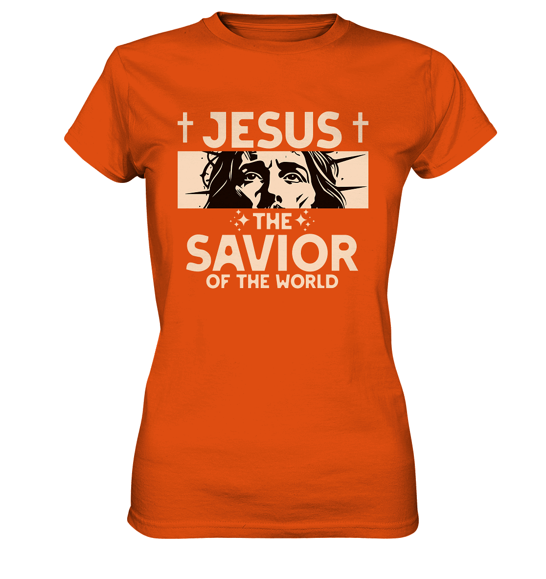 Jesus – The Savior of the World - Ladies Premium Shirt - GfoitMa - Orange / XS