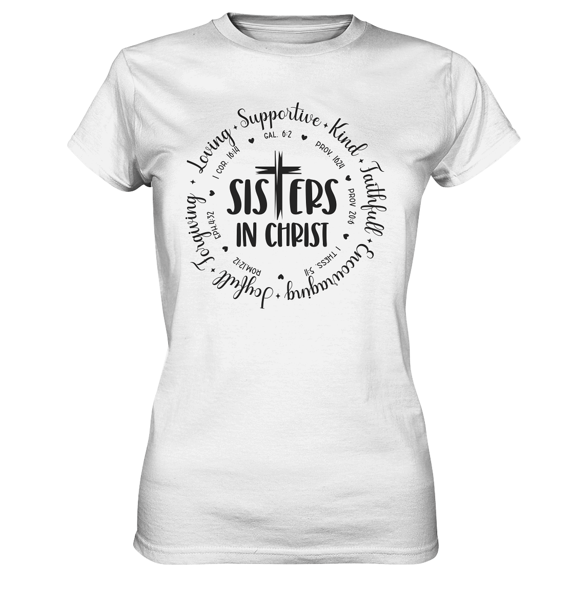 Sisters in Christ - Ladies Premium Shirt - GfoitMa - White / XS