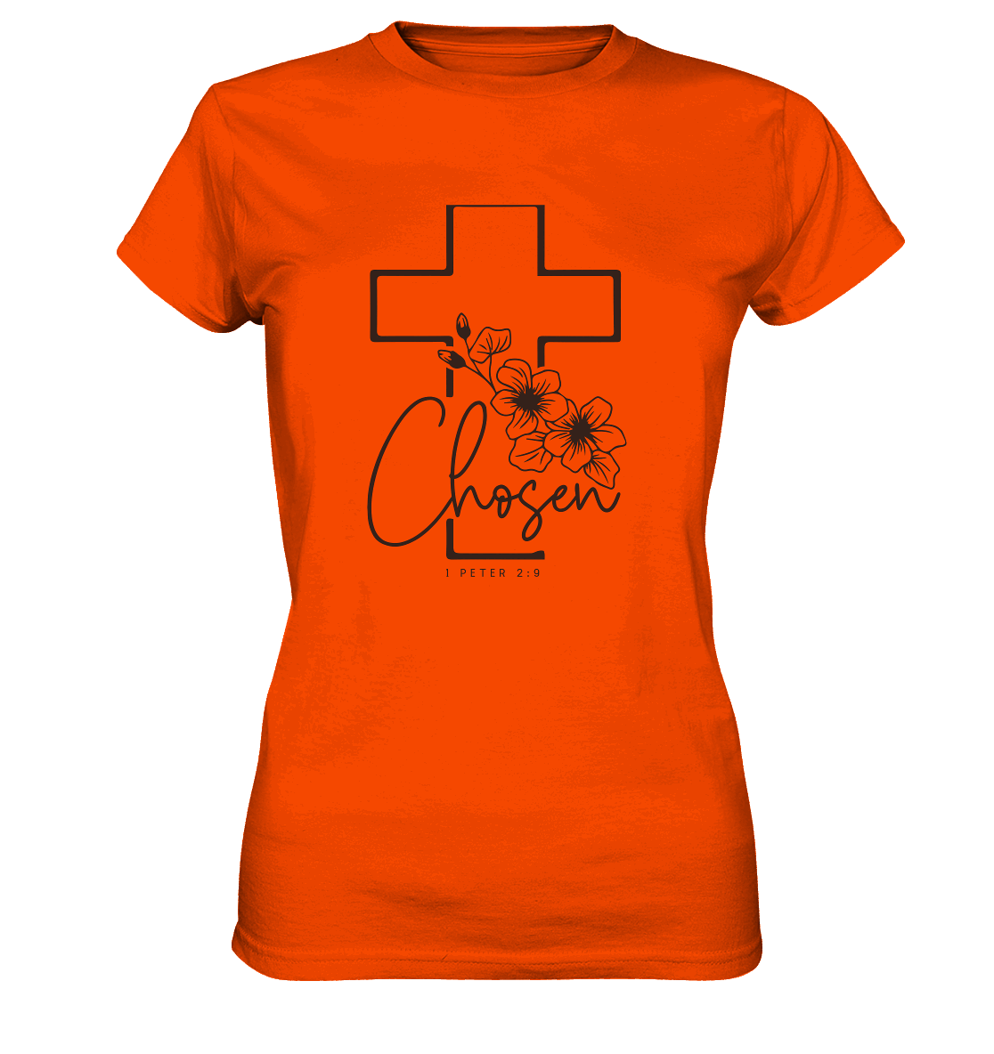 Chosen - 1. Petrus 2:9 - Ladies Premium Shirt - GfoitMa - Orange / XS