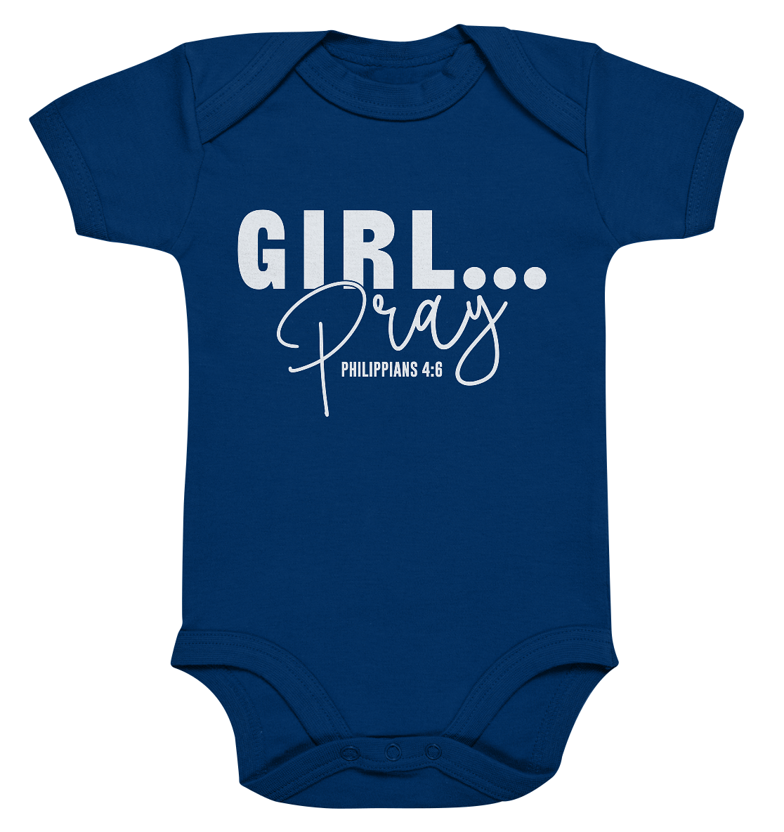 Girl. Pray. - Organic Baby Bodysuit - GfoitMa - Nautical Navy / 0-3M