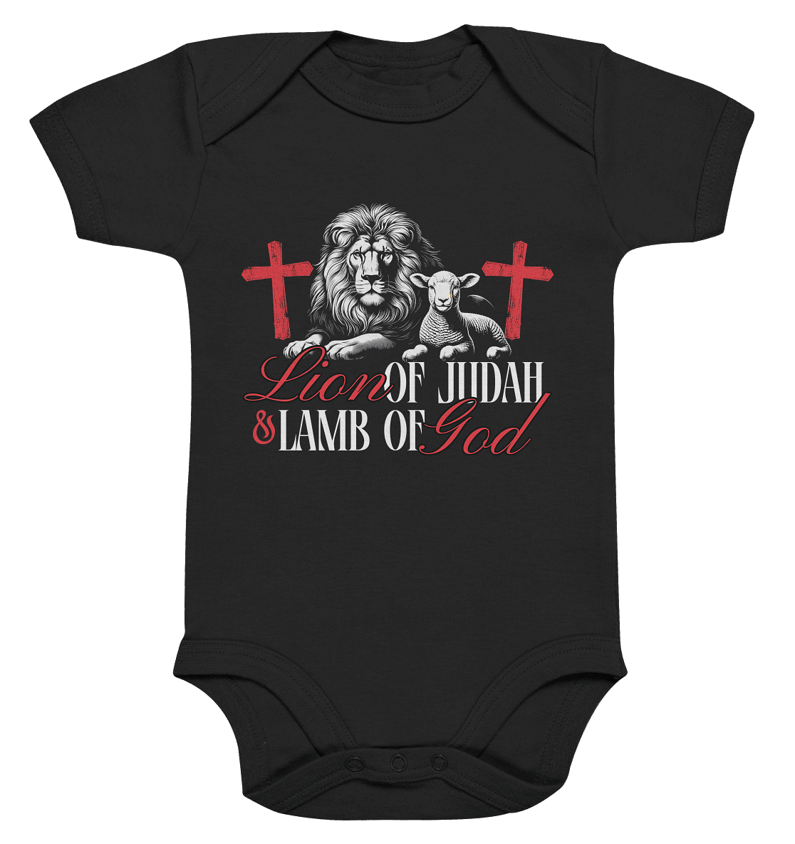 Lion of Judah & Lamb of God – Die zwei Seiten von Jesus - Organic Baby Bodysuit