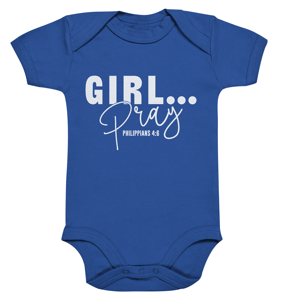 Girl. Pray. - Organic Baby Bodysuit - GfoitMa - Cobalt Blue Organic / 0-3M