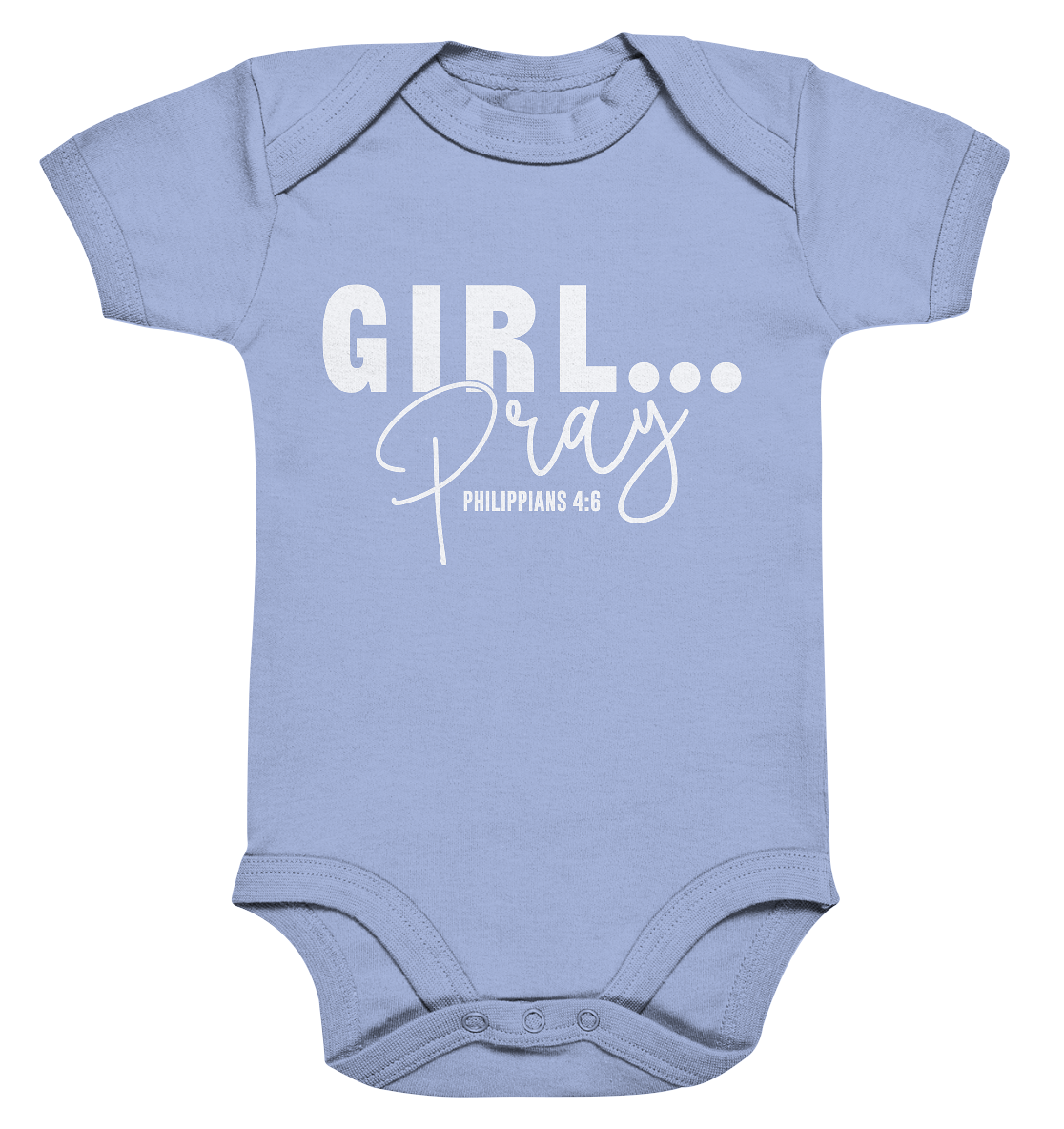 Girl. Pray. - Organic Baby Bodysuit - GfoitMa - Dusty Blue / 0-3M