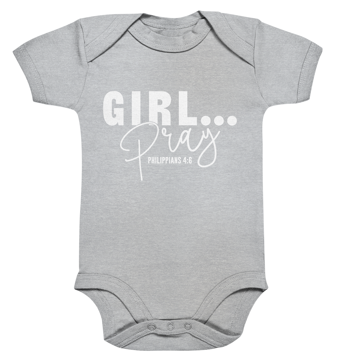 Girl. Pray. - Organic Baby Bodysuit - GfoitMa - Heather Grey / 0-3M