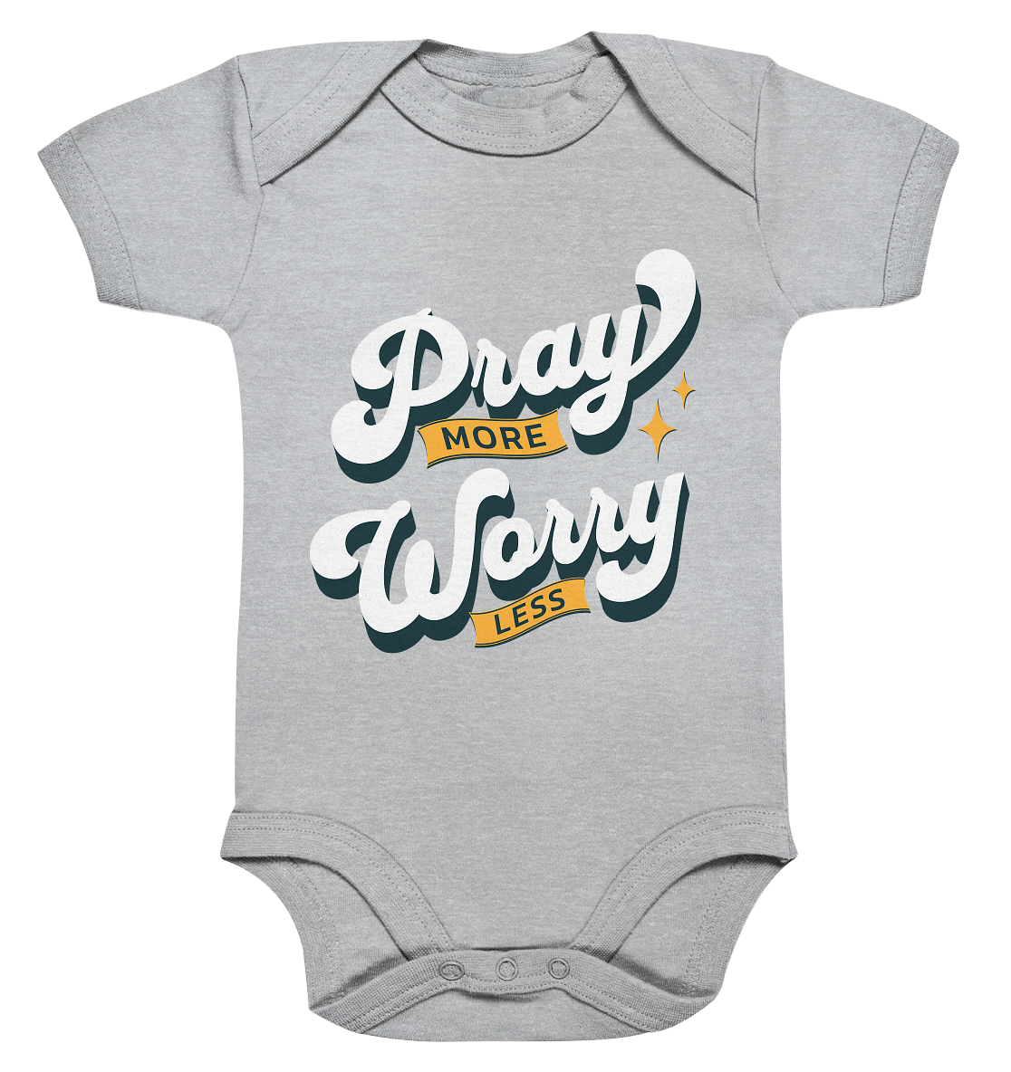 Bete mehr, sorge dich weniger - Organic Baby Bodysuit - GfoitMa - Heather Grey / 0-3M