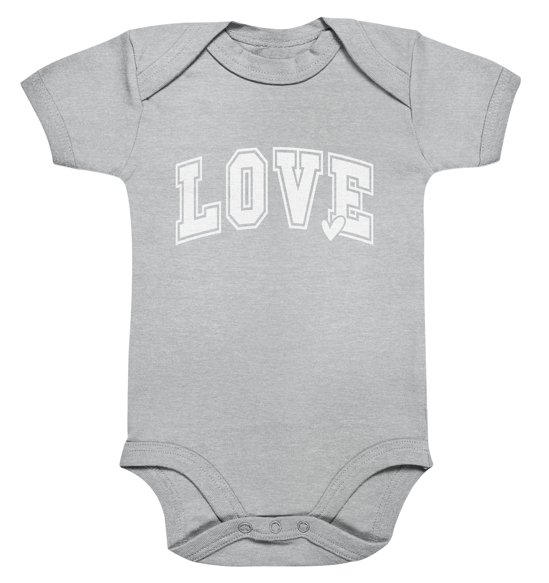 "Love" – das Design, das Herzen spricht! - Organic Baby Bodysuit - GfoitMa - Heather Grey / 0-3M