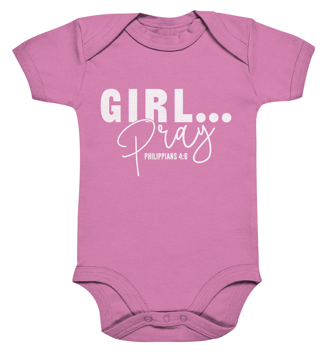 Girl. Pray. - Organic Baby Bodysuit - GfoitMa - Bubble Gum Pink / 0-3M
