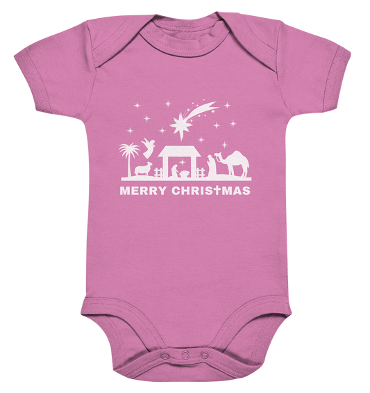 Merry Christmas - Frohe Weihnachten (Nativity Edition) - Organic Baby Bodysuit
