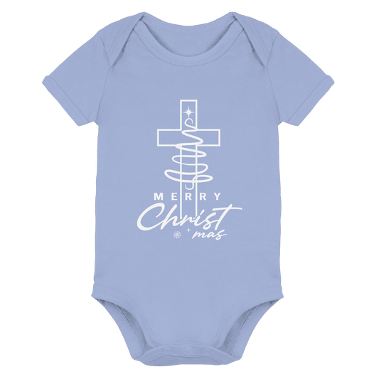 Kreuz und Christbaum – Merry Christ*mas Design - Organic Baby Bodysuit