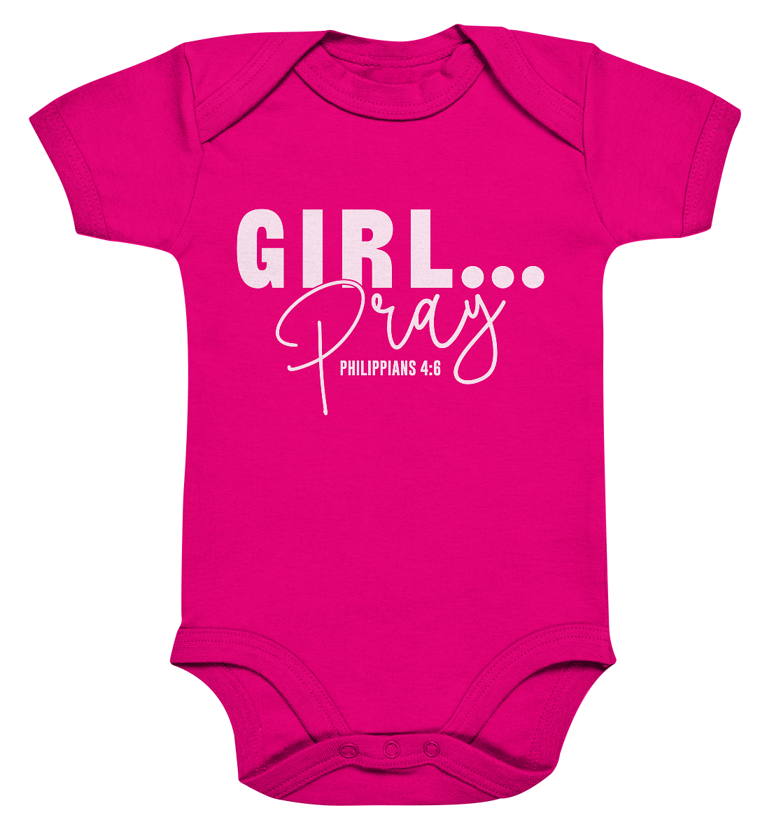 Girl. Pray. - Organic Baby Bodysuit - GfoitMa - Fuchsia Organic / 0-3M