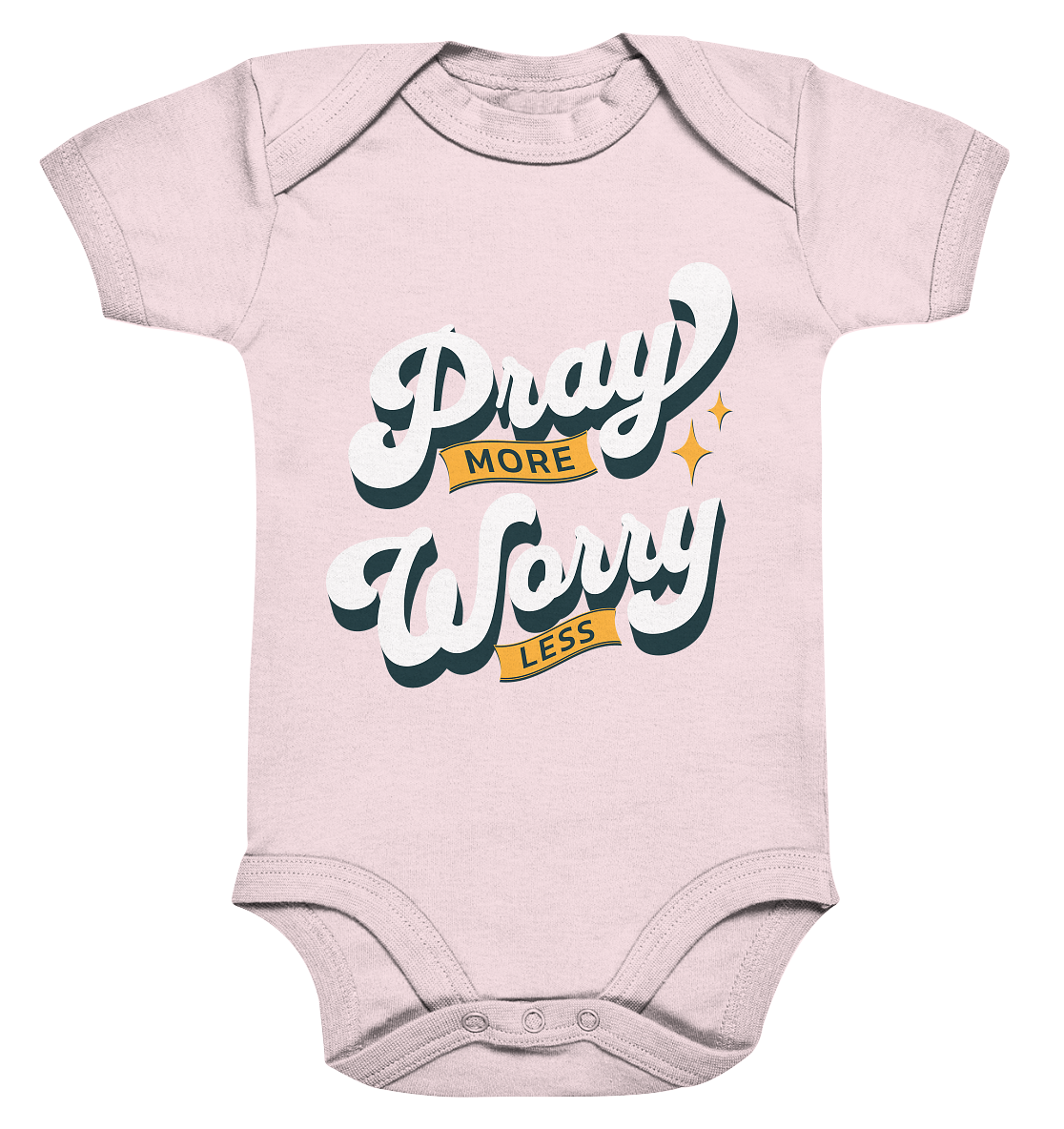 Bete mehr, sorge dich weniger - Organic Baby Bodysuit - GfoitMa - Powder Pink / 0-3M