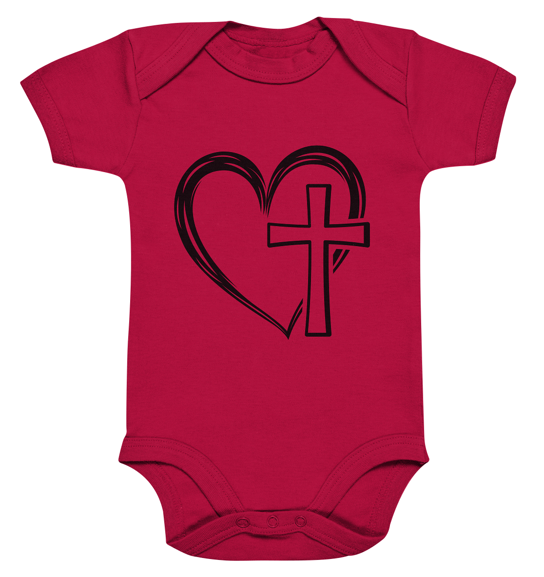 Herz & Kreuz Design - Organic Baby Bodysuite - GfoitMa - Red / 0-3M