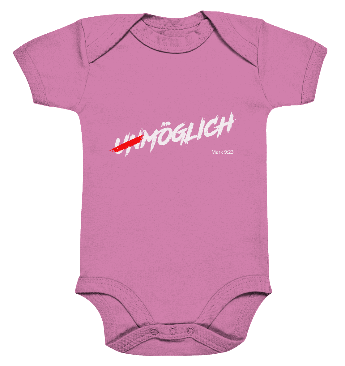 Alles ist möglich - Organic Baby Bodysuite - GfoitMa - Bubble Gum Pink / 0-3M