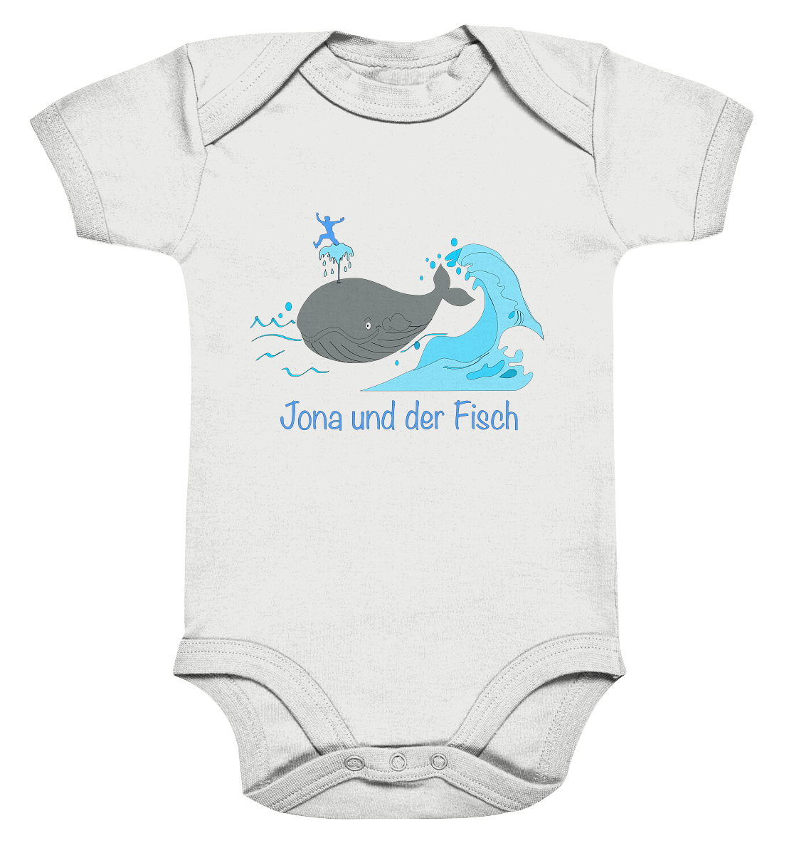 Jona und der Fisch - Organic Baby Bodysuite - GfoitMa - White / 0-3M