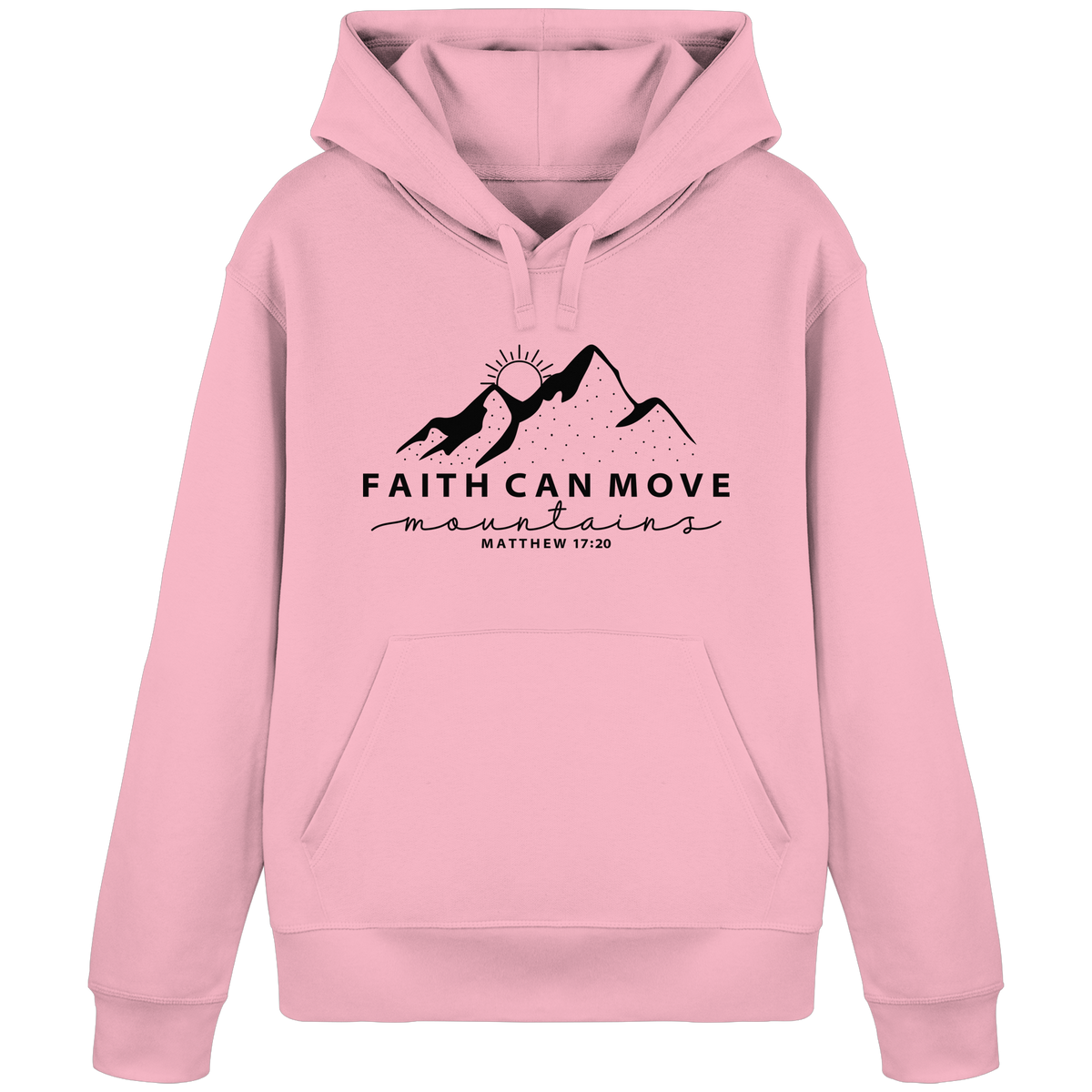 Faith Can Move Mountains – Schlichter christlicher Berg-Print | Christian Statement - Organic Basic Hoodie