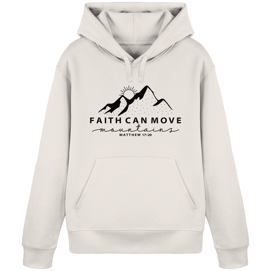Faith Can Move Mountains – Simple Christian Mountain Print | Christian Statement - Organic Basic Hoodie