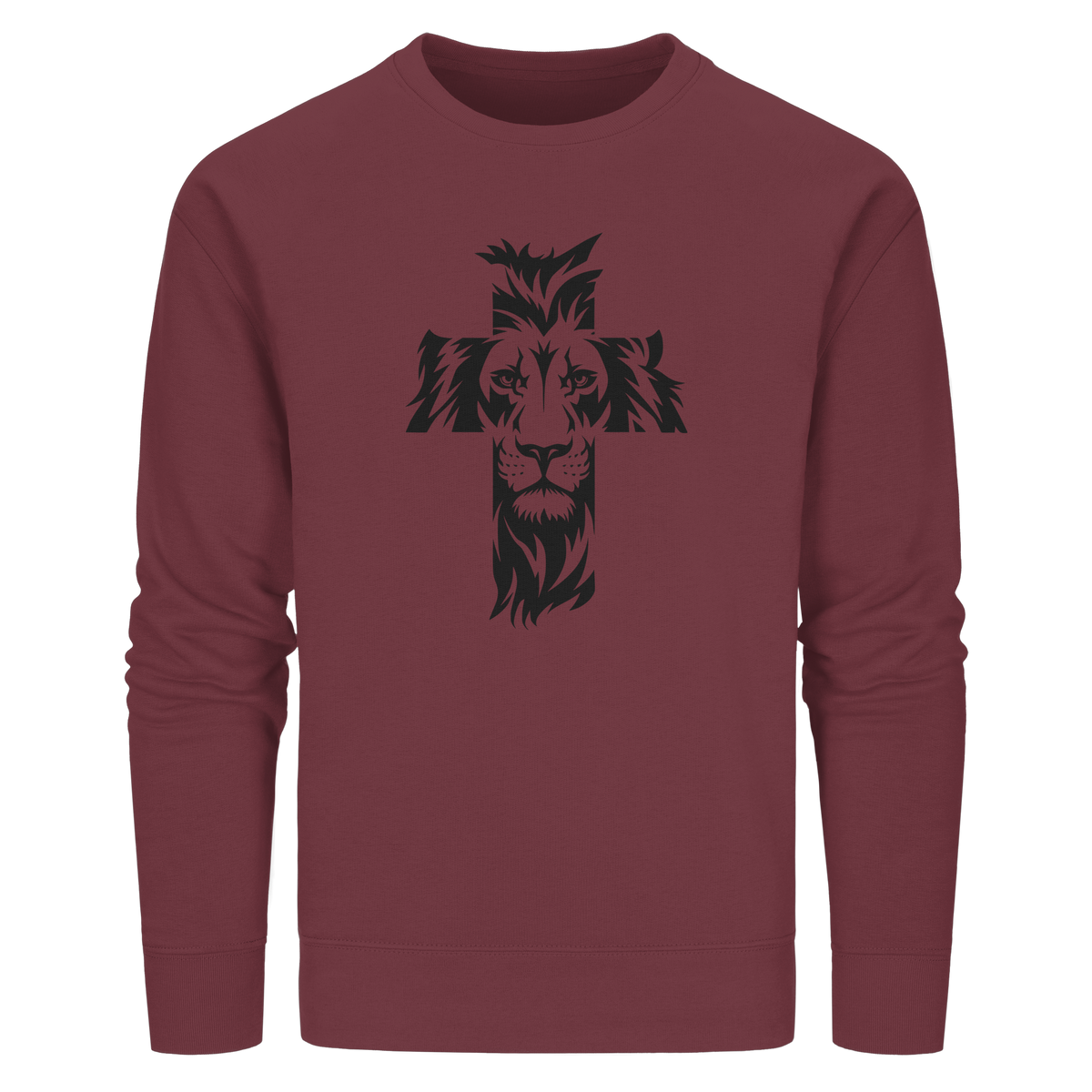 Der Löwe im Kreuz – Mut und Gnade vereint | Christliche Kleidung - Organic Basic Unisex Sweatshirt - GfoitMa