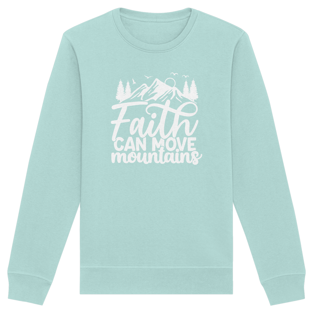 Glaube, der Berge versetzen kann - Matthäus 17:20 - Organic Basic Unisex Sweatshirt - GfoitMa - Caribbean Blue / XS