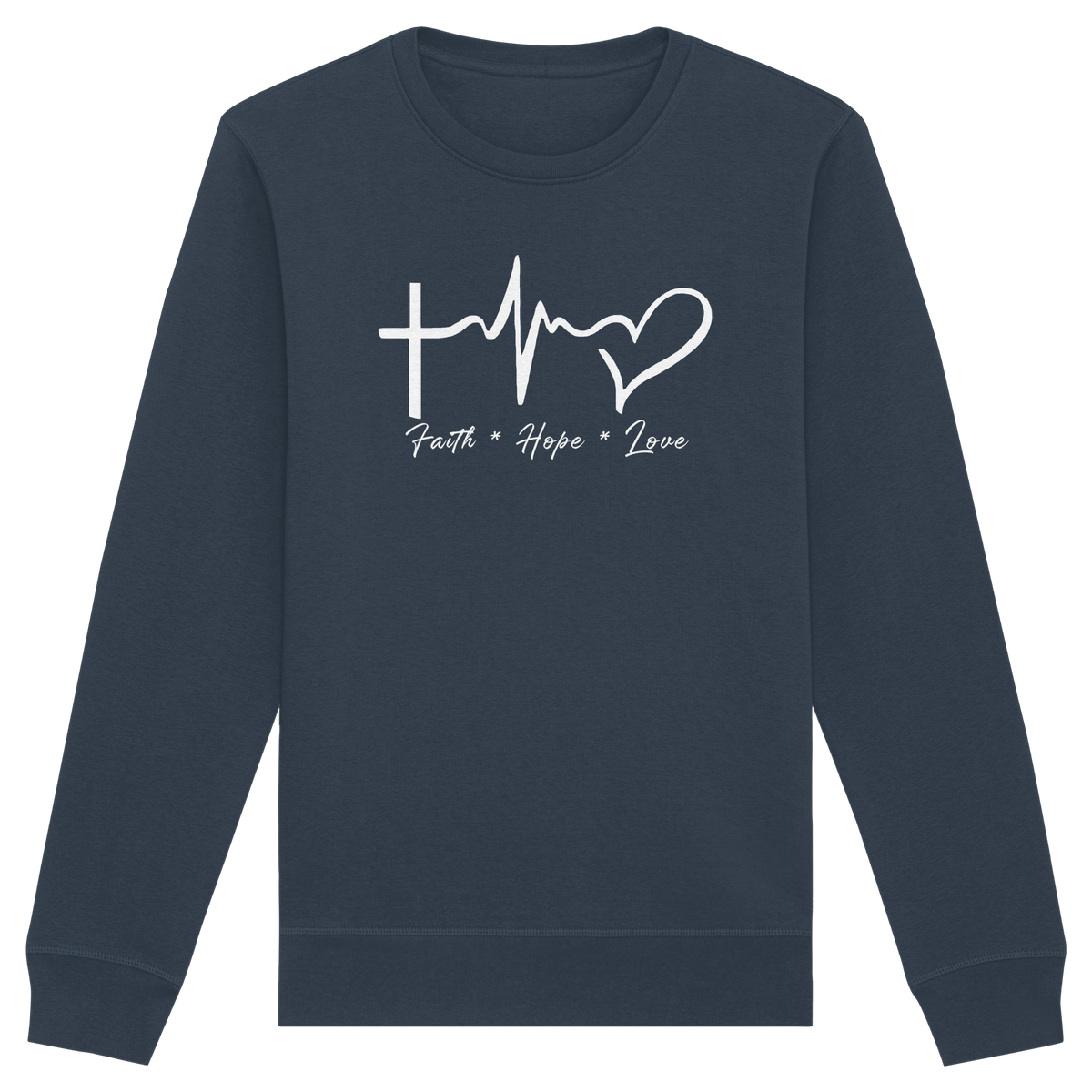 Faith * Hope * Love - Organic Basic Unisex Sweatshirt - GfoitMa - India Ink Grey / XS
