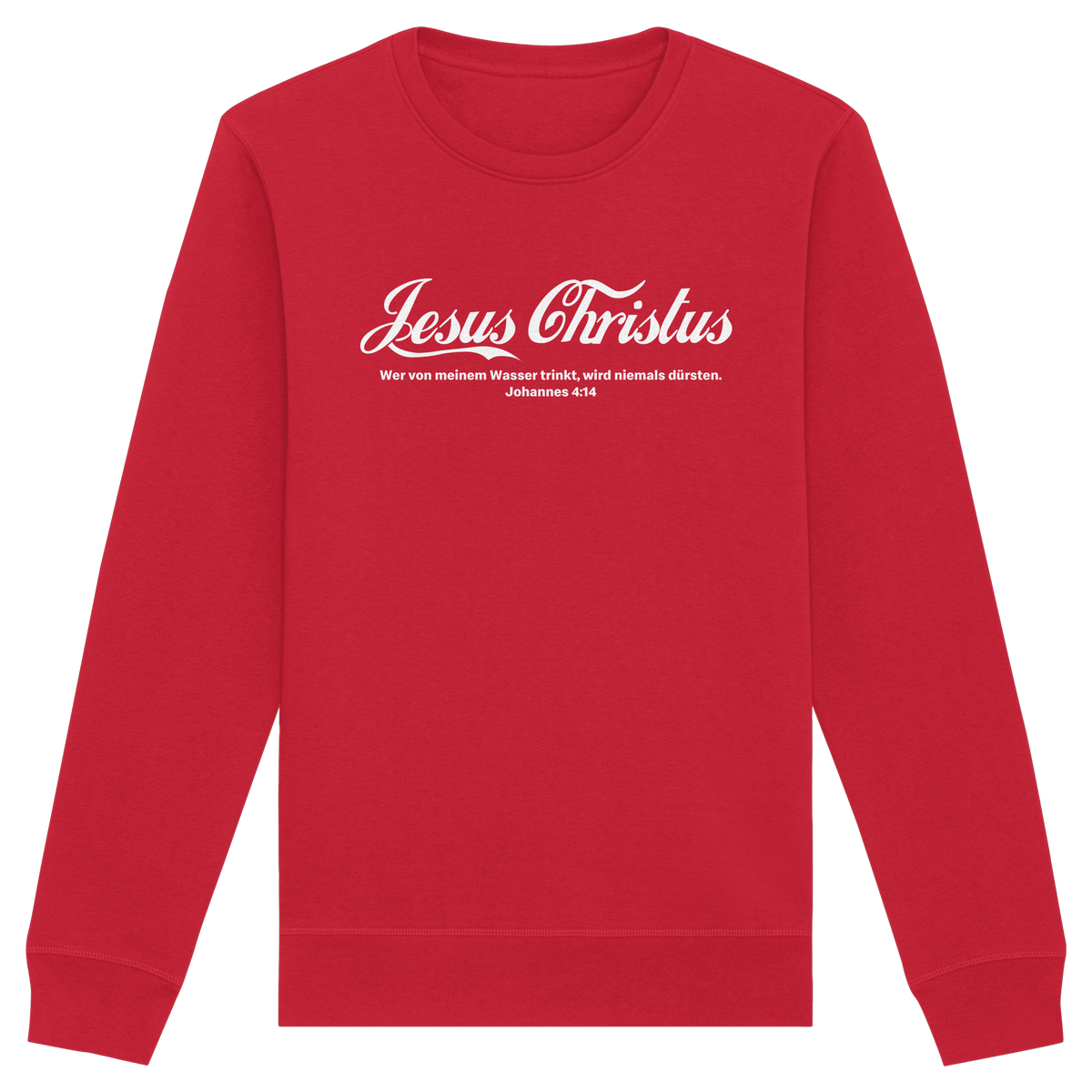 Jesus Christus – Johannes 4,14 | Christliches Statement Design „Lebendiges Wasser“ - Organic Basic Unisex Sweatshirt - GfoitMa - Red / XS