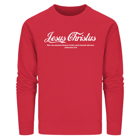 Jesus Christus – Johannes 4,14 | Christliches Statement Design „Lebendiges Wasser“ - Organic Basic Unisex Sweatshirt