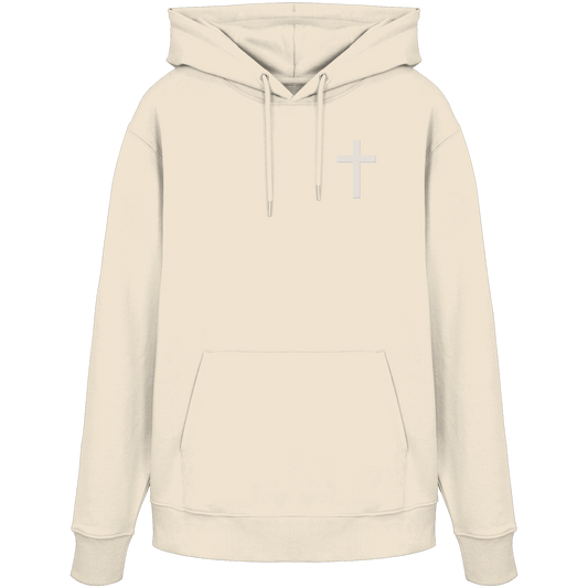 Kreuz gestickt – schlichtes Design mit tiefer Bedeutung (Stick) - Organic Hoodie