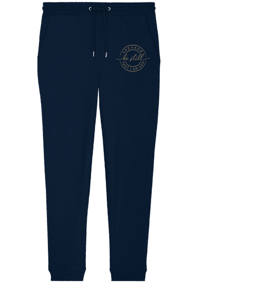 Sei still – und erkenne, dass ich Gott bin - Organic Jogger Pants - GfoitMa - French Navy / XS