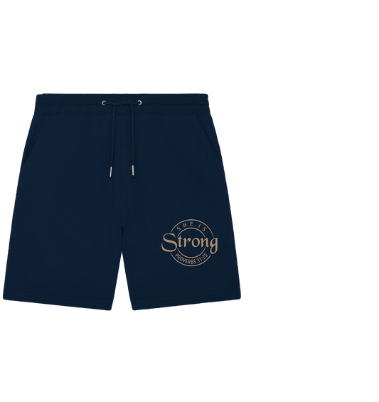 Sie ist stark - Sprüche 31,25 - Organic Jogger Shorts