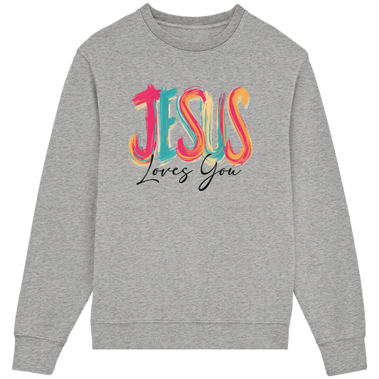 Jesus Loves You – Buntes Design voller Hoffnung und Liebe | Christliches Design - Organic Lightweight Sweatshirt