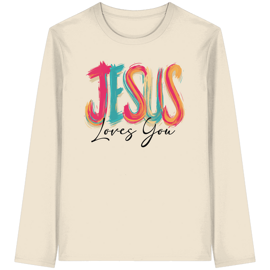 Jesus Loves You – Buntes Design voller Hoffnung und Liebe | Christliches Design - Organic Longsleeve T-Shirt