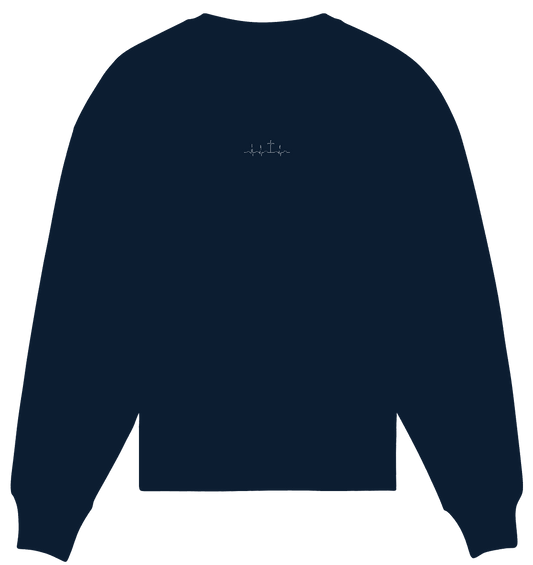 Mein Herz schlägt für Jesus - Organic Oversize Sweatshirt (Stick)