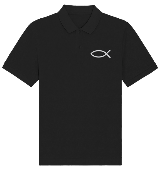 Der Ichthys – Ein zeitloses Zeichen (Stick) | Christliche Kleidung - Organic Poloshirt (Stick)
