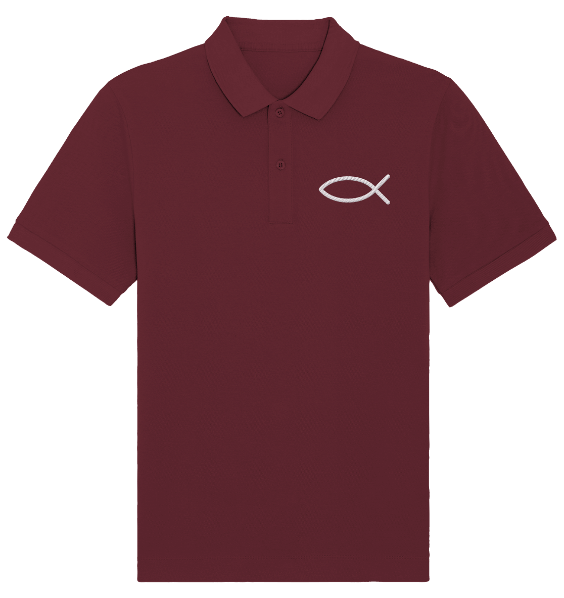 Der Ichthys – Ein zeitloses Zeichen (Stick) | Christliche Kleidung - Organic Poloshirt (Stick)