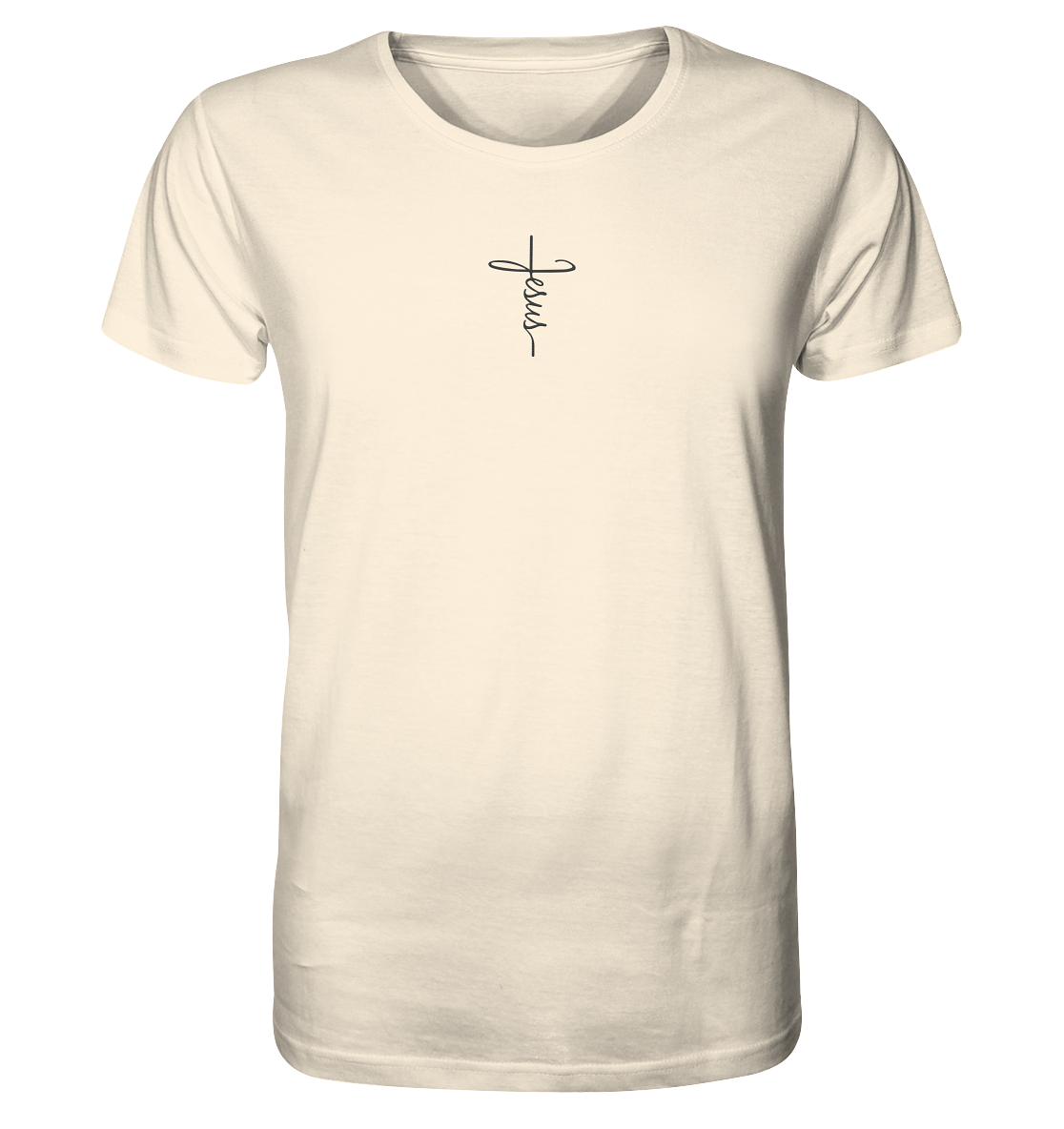 Kreuz mit Jesus Schrift - Organic Shirt (Stick)