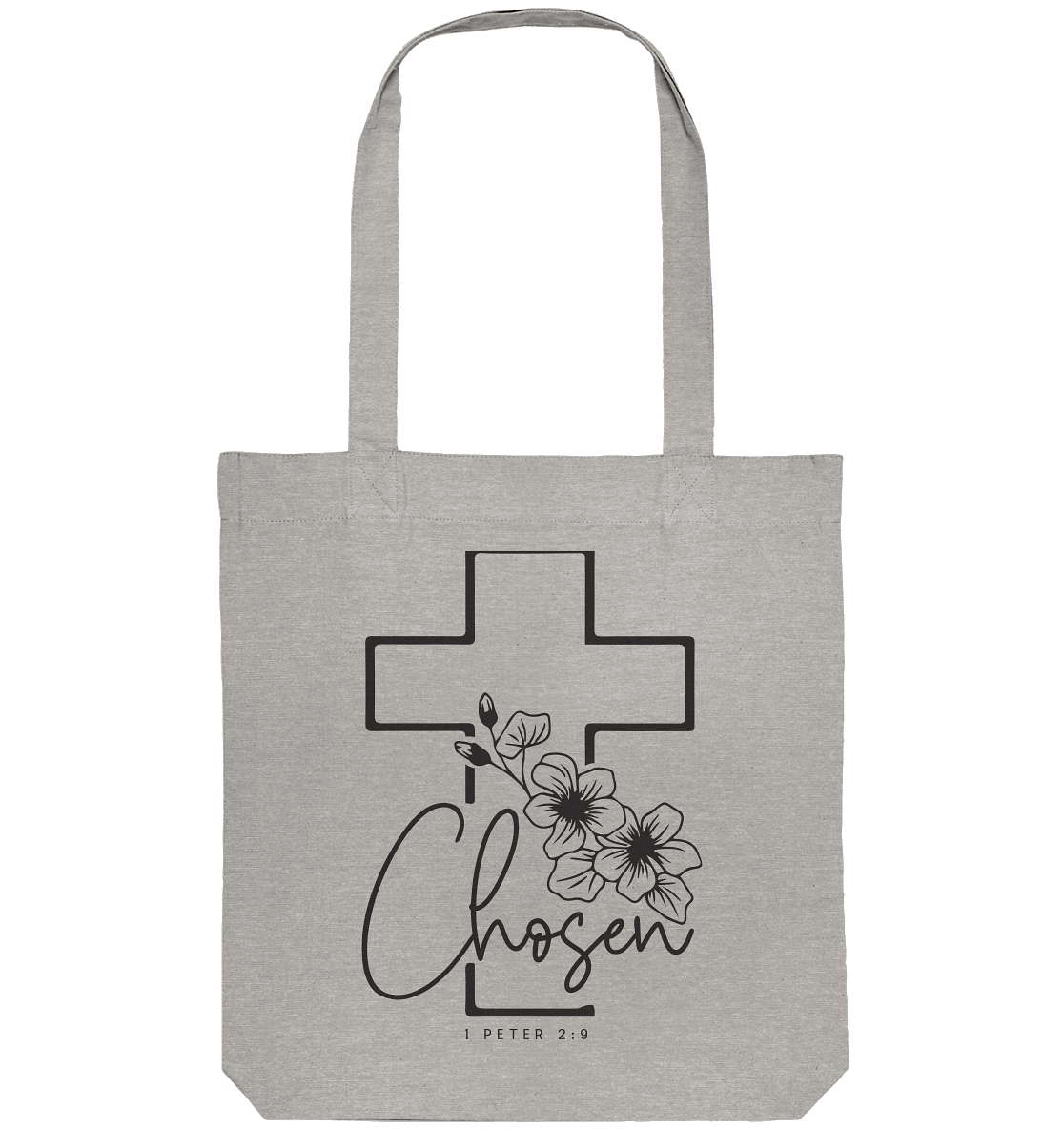 Chosen - 1. Petrus 2:9 - Organic Tote-Bag - GfoitMa - Heather Grey / ca. 38x42